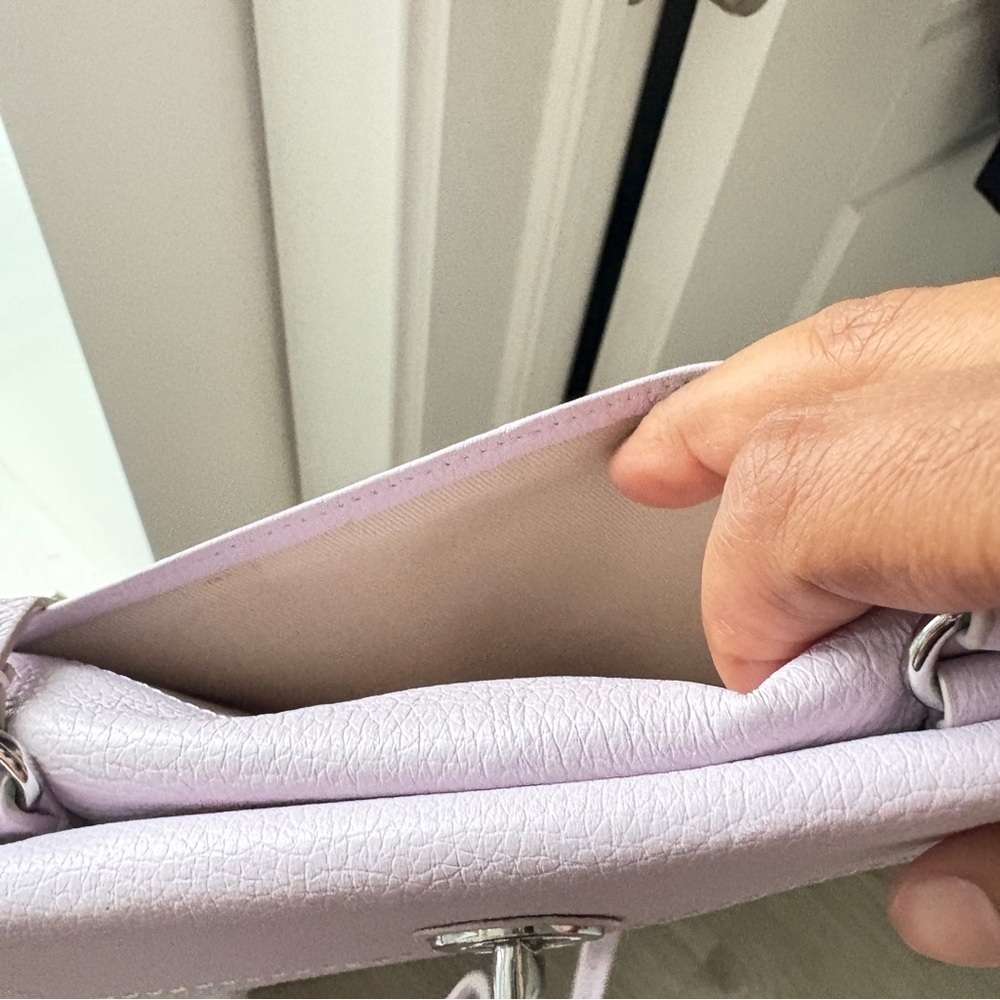 Danier Leather Pastel Lavender Crossbody Bag - Picture 12 of 13